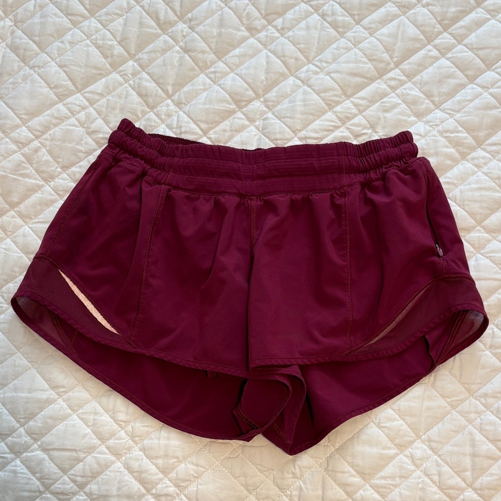 Lululemon Burgundy Athletic Shorts
